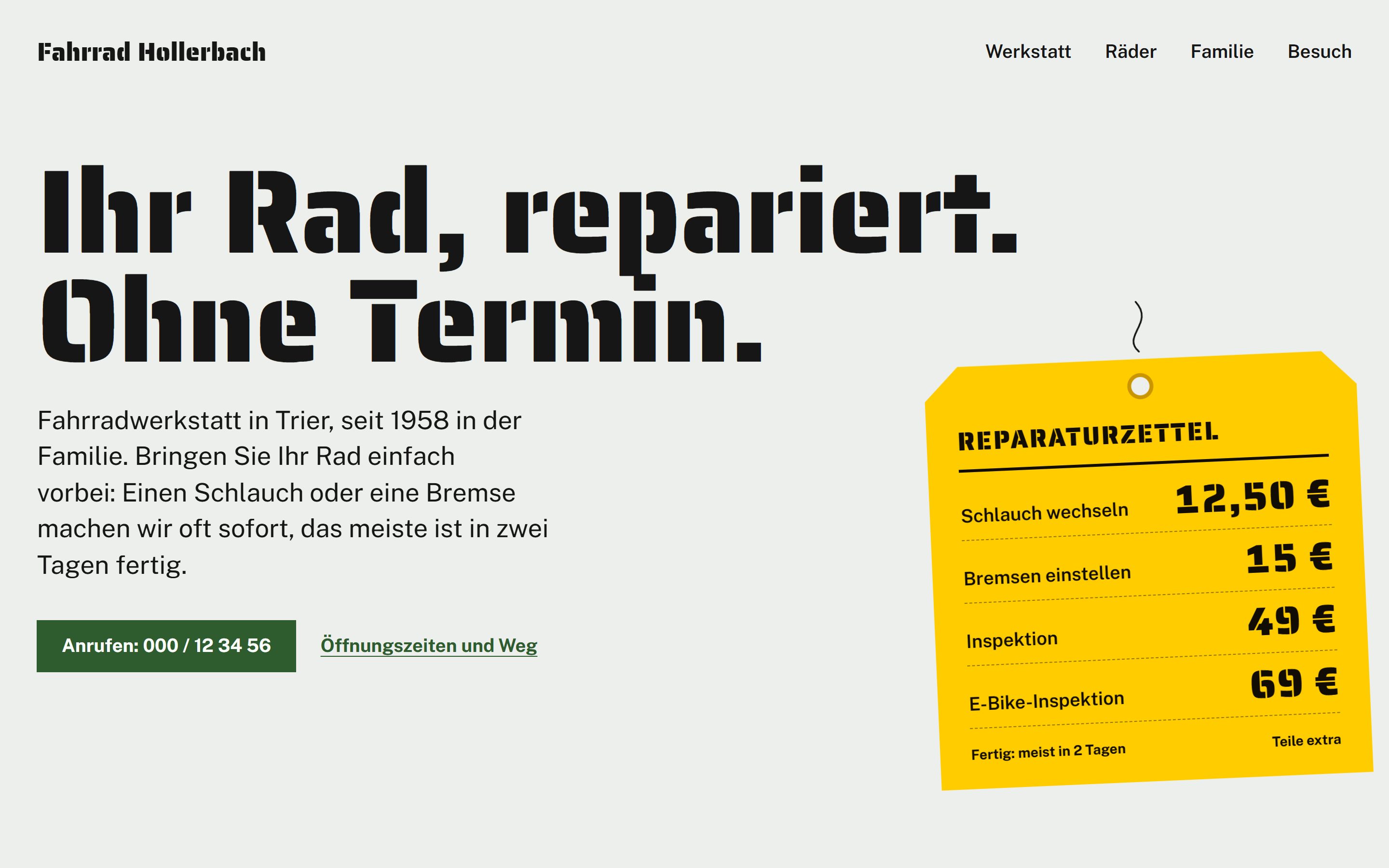 Fahrrad Hollerbach at desktop width