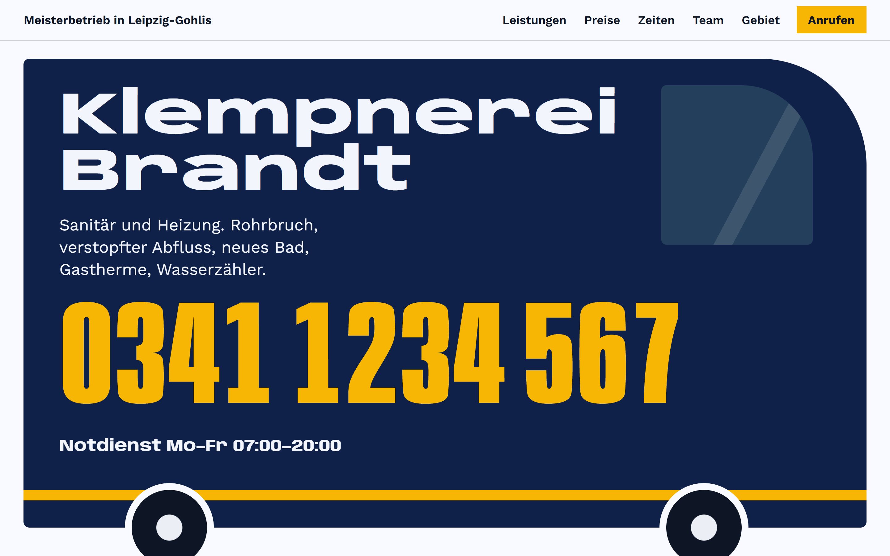 Klempnerei Brandt at desktop width