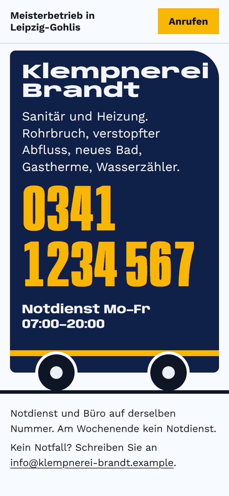 Klempnerei Brandt on a phone