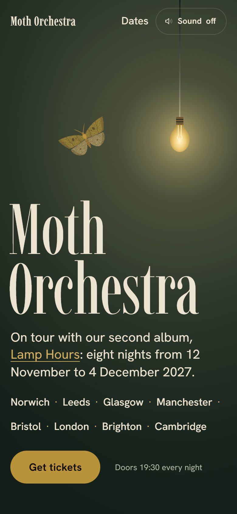 Moth Orchestra on a phone