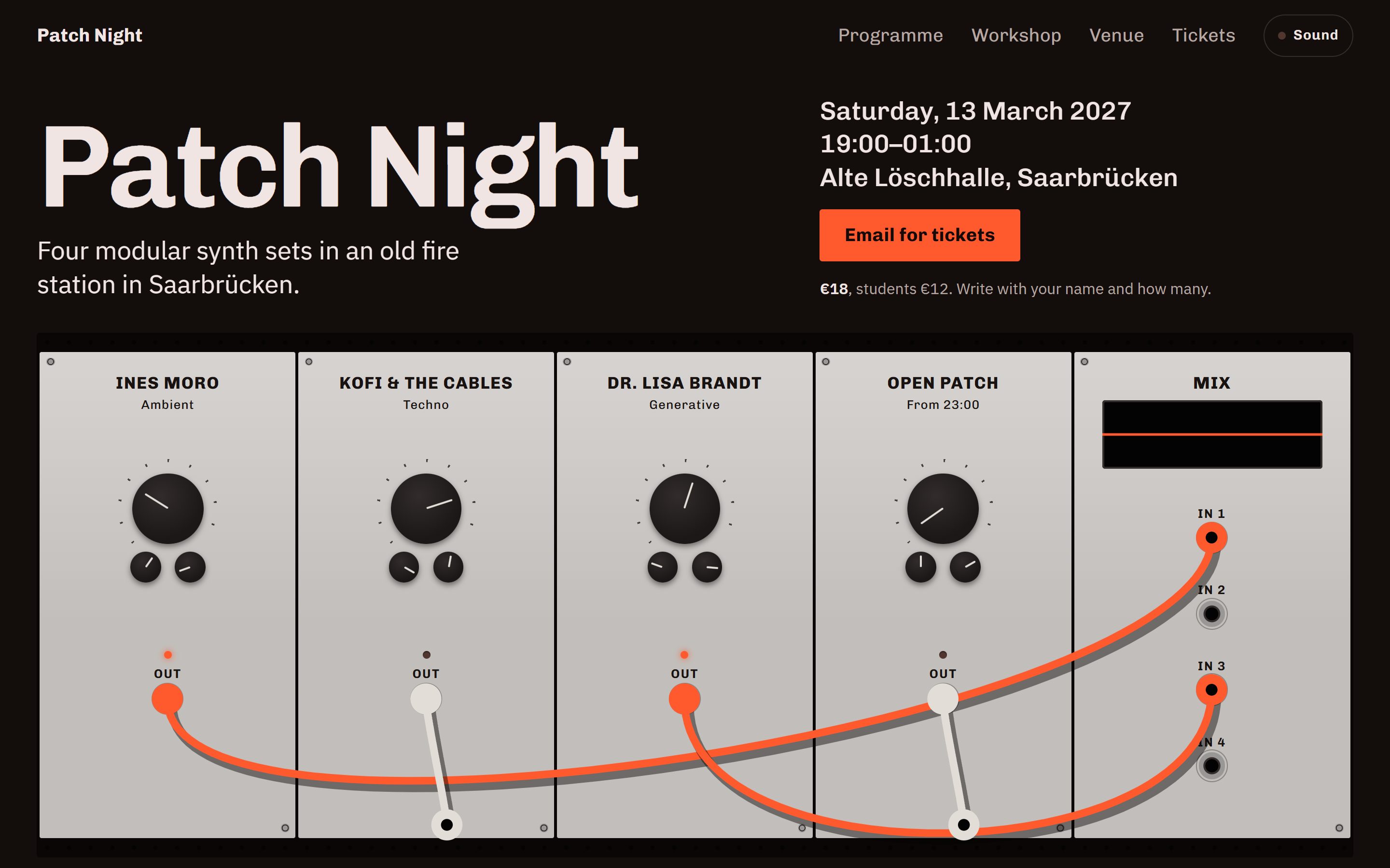 Patch Night at desktop width
